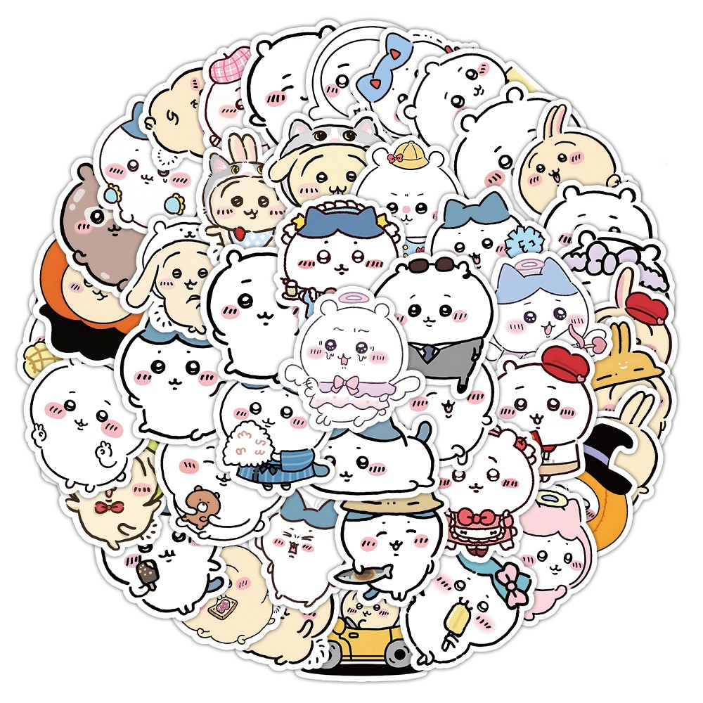 Summer Clearance Chiikawa Plush Toys 60Pcs Stickers Female Decal Decorate Laptop Garage Door Fridge Guitar Car Scrapbook Skateboard Suitcase Motorcycle Snowboard Birthday Gifts, Graduation Gifts
